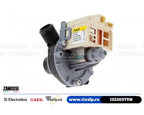 Сливной насос Plaset COD M0707 / 3 винта для стиральной машины Electrolux - 1322037118