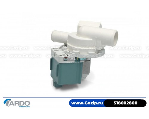 Сливной насос Ardo  518002800 в сборе с корпусом для стиральной машины