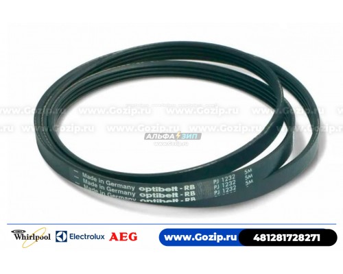 Ремень 1232 J4 «Optibelt» стиральной машины indesit / Ariston 481281728271