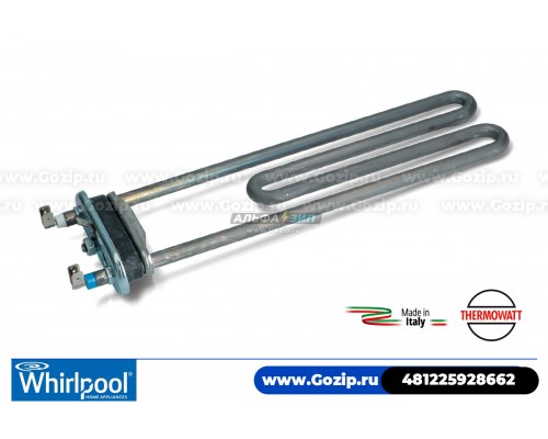 ТЭН 2050Вт 245мм. с датчиком,  Thermowatt для стиральной машины Whirlpool 481225928662